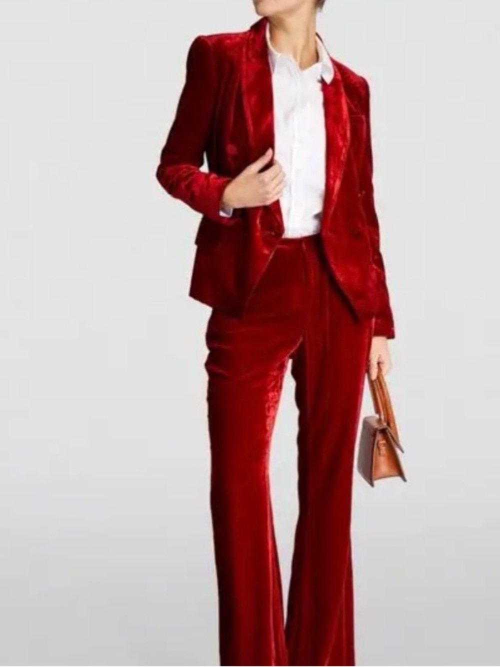 L'Agence Kenzie Red Velvet Blazer - Picture 3 of 10